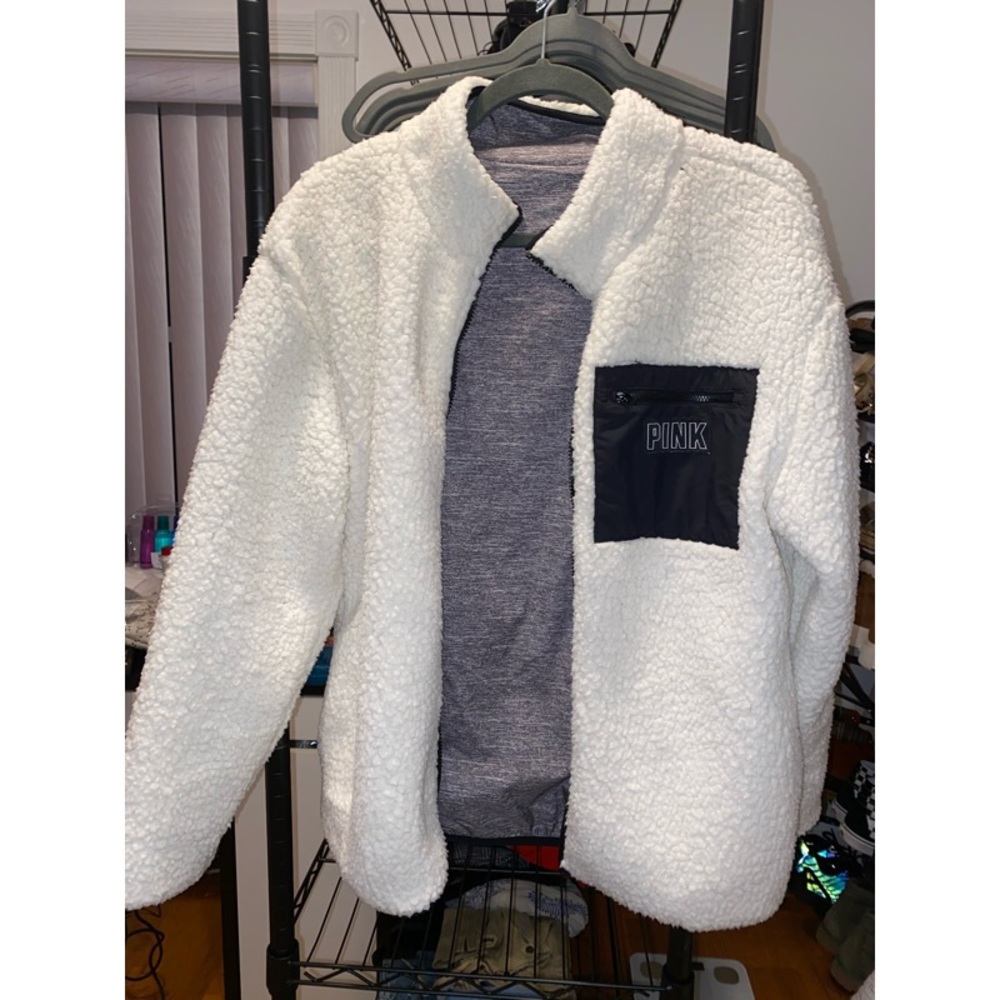 Reversible PINK Teddy Wind breaker Coat